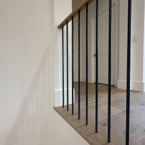 Modern White Oak Handrail and Round Balusters