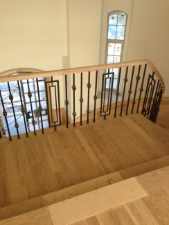 Custom Metal Balusters, White Oak Handrail