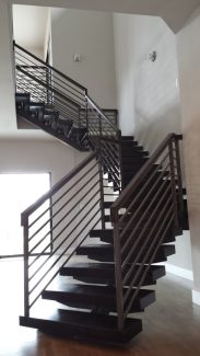 Transitional Railing, Floating Stair