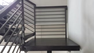 Mono-Stringer with Custom Horizontal Iron Panel railing