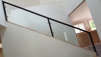 Glass Handrail on Closed Rake