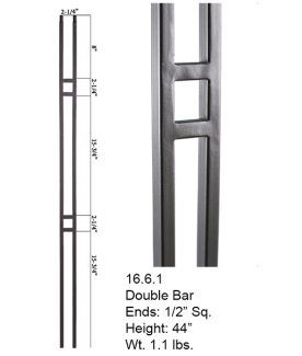 ASH GREY Basic Double Square - Iron Baluster **ON SALE**