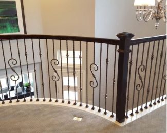 Tuscan Scrolls, Box Newels, Painted Landing Caps