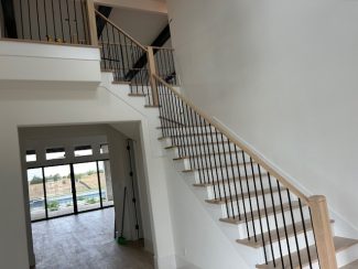 White Oak Staircase with Painted Risers - Modern Staircases by Texas Best Stair Company, Stair Solutions