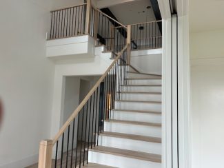 White Oak Treads with Painted Risers - Modern Staircase By Stair Solutions