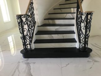 Custom Forged Iron Balustrade with Volutes - Stair SolutionsNew Homes in Texas